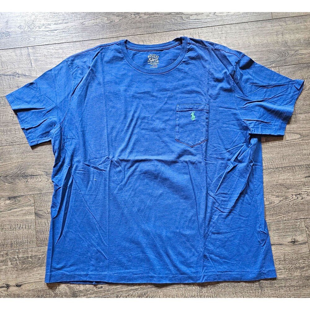 Polo Ralph Lauren Classic Fit Blue Logo Pocket Tee Cotton Crew Neck XL